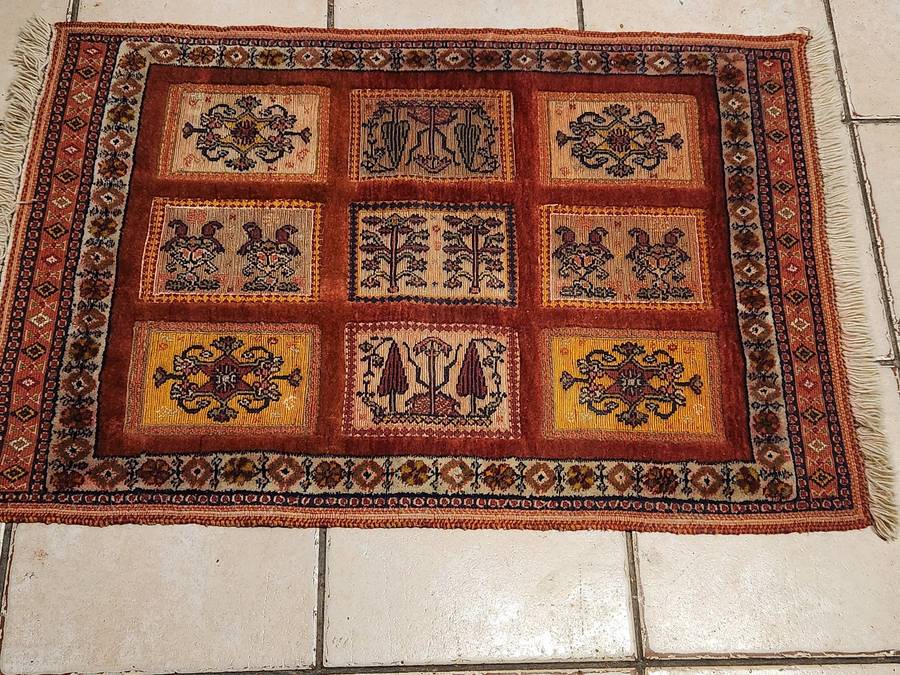 Vintage Hand Knotted Pure Wool Bakhtiari Persian Rug