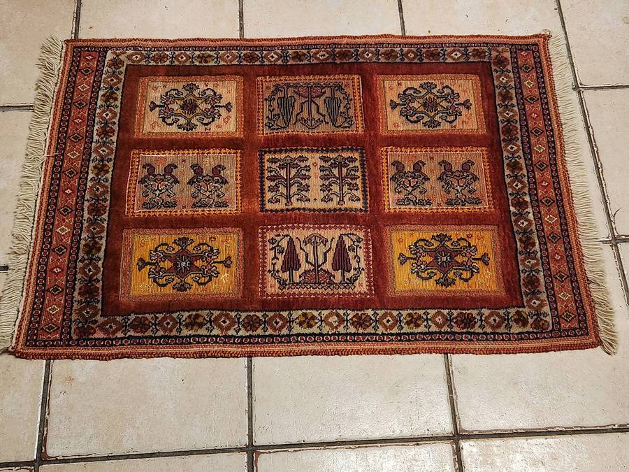 Vintage Hand Knotted Pure Wool Bakhtiari Persian Rug