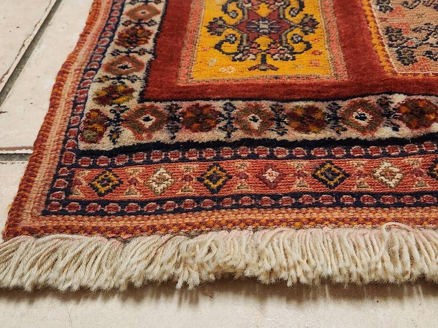 Vintage Hand Knotted Pure Wool Bakhtiari Persian Rug