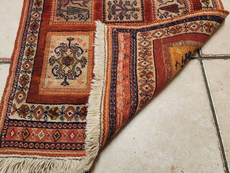 Vintage Hand Knotted Pure Wool Bakhtiari Persian Rug