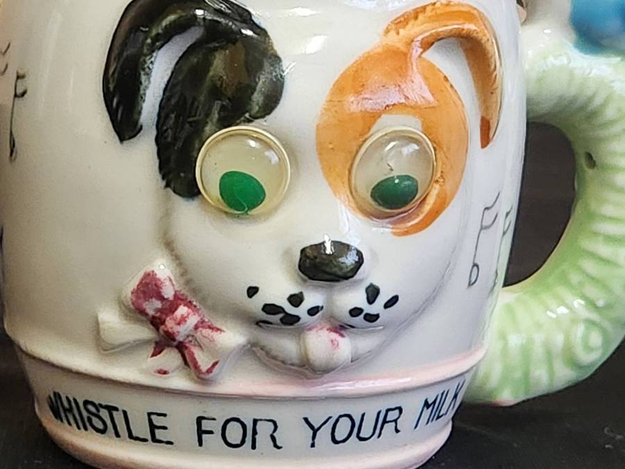 VINTAGE WESTVILLE WHISTLE FOR YOUR MILK MUG, HIGHLY COLLECTIBLE