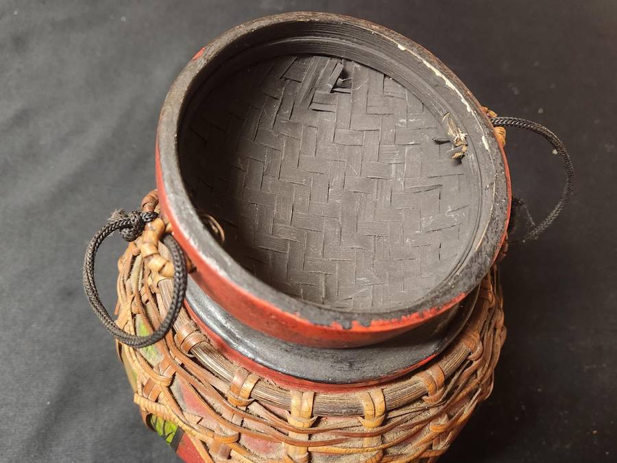 VINTAGE THAILAND BAMBOO RICE BUCKET 2 OF 2