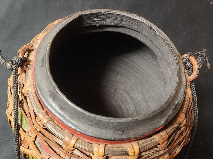 VINTAGE THAILAND BAMBOO RICE BUCKET 2 OF 2