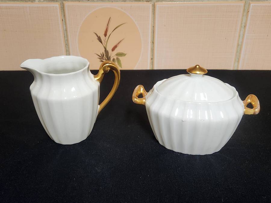 Vintage R S Tillowitz Silesia Creamer and Sugar Bowl