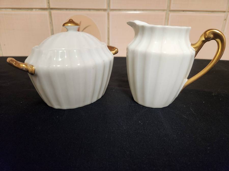 Vintage R S Tillowitz Silesia Creamer and Sugar Bowl