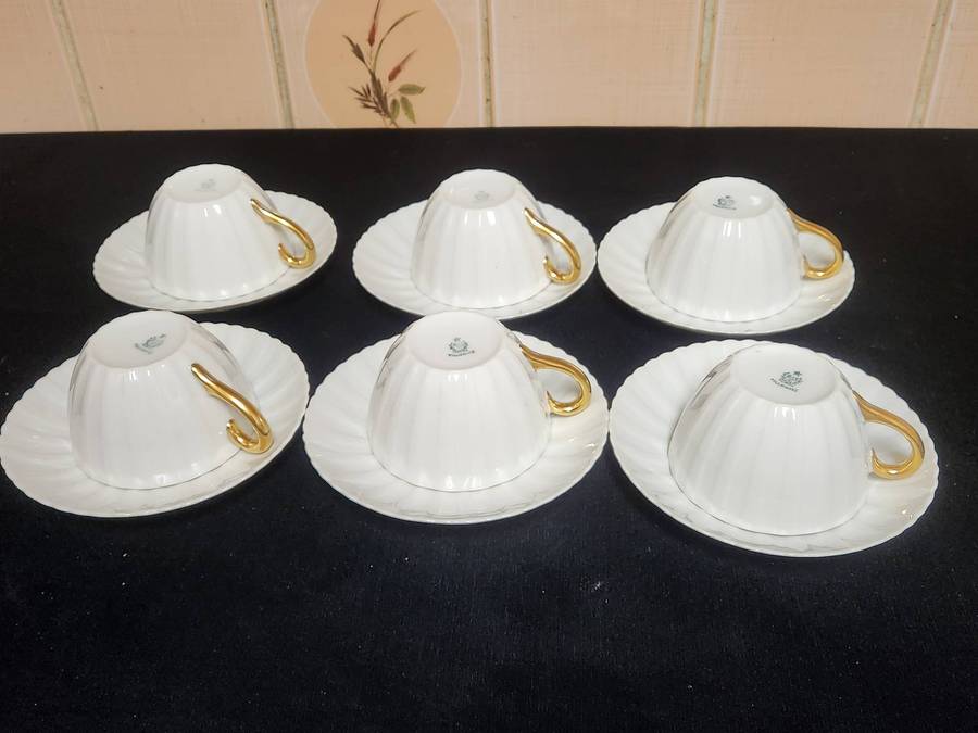 Vintage R S Tillowitz Silesia Set of Six Cups and Saucers
