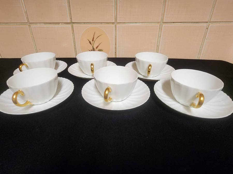 Vintage R S Tillowitz Silesia Set of Six Cups and Saucers