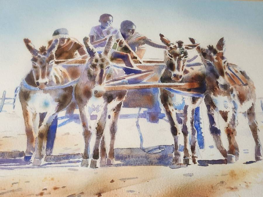 Thokozani Mathobela Watercolour on Paper