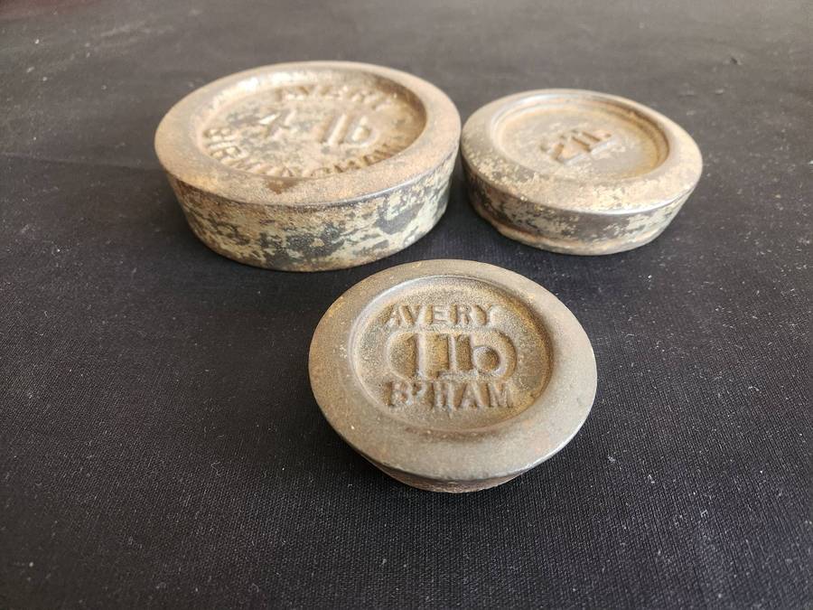 SET OF THREE AVERY BIRMINGHAM WEIGHTS