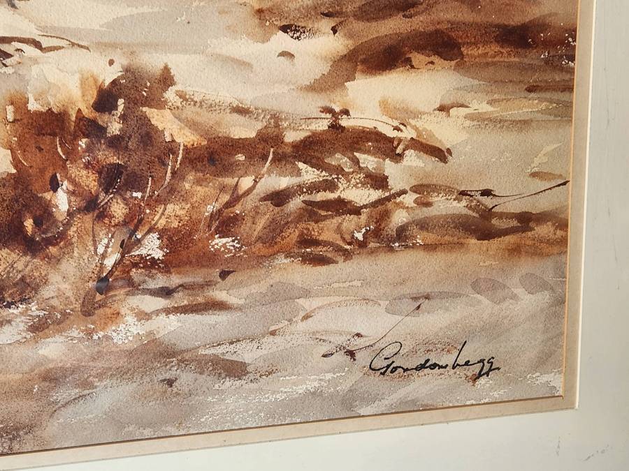 GORDON LEGG WATERCOLOUR ON BOARD LANDSCAPE PAINTING
