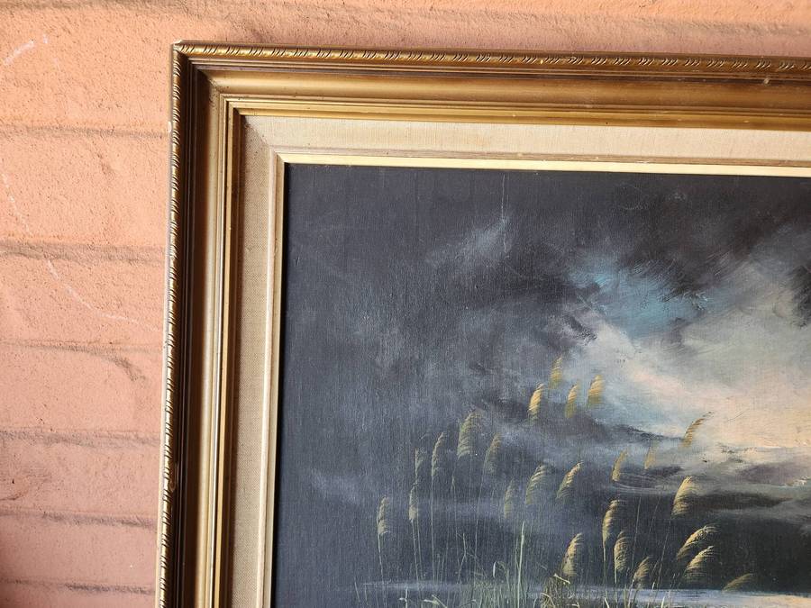 LARGE ORIGINAL OIL ON BOARD SEASCAPE BY H GAILEY