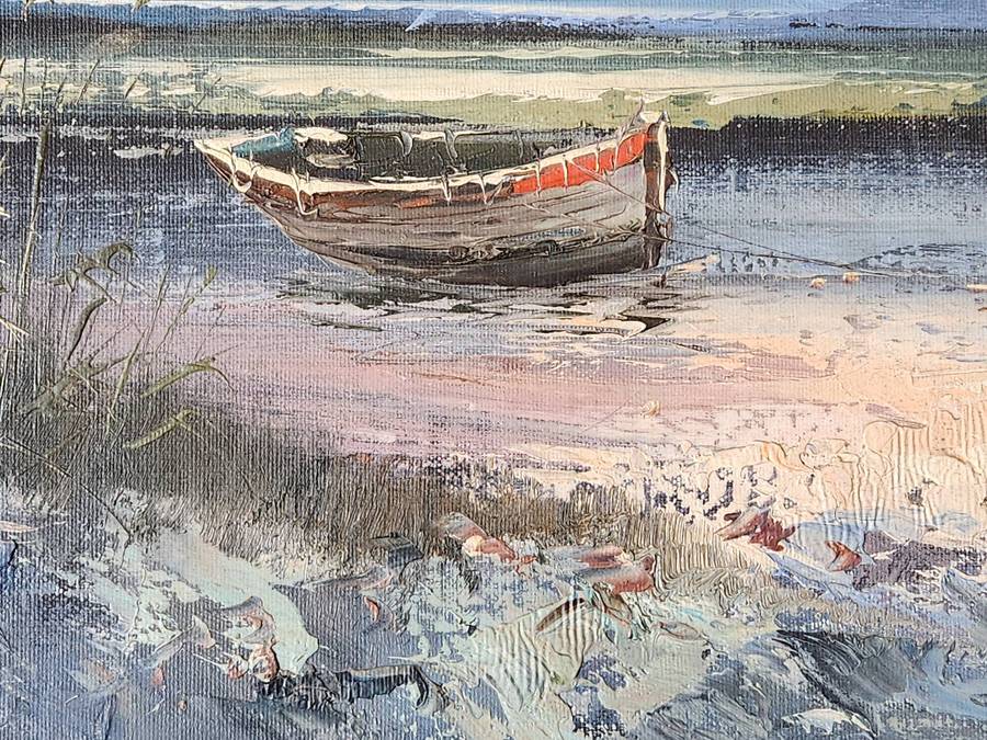 LARGE ORIGINAL OIL ON BOARD SEASCAPE BY H GAILEY