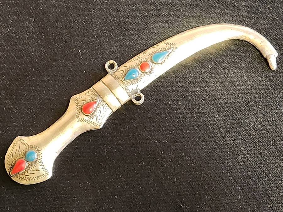 TWO VINTAGE SILVER PLATED MIDDLE EASTERN DAGGERS