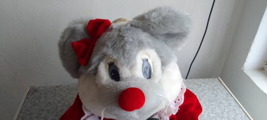 1990 Plush Christmas Mouse Stuff Animal - Commonwealth Toys