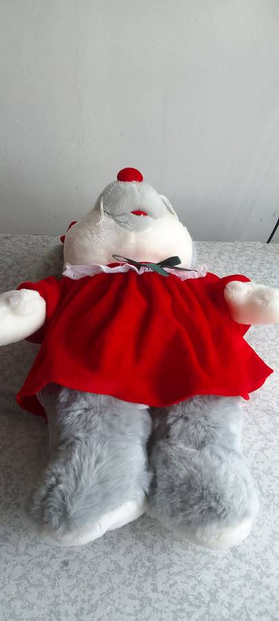 1990 Plush Christmas Mouse Stuff Animal - Commonwealth Toys