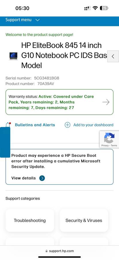 HP EliteBook 845 G10 14-inch WUXGA Laptop - AMD Ryzen 7 7840HS 512GB SSD 16GB RAM LTE  Mint