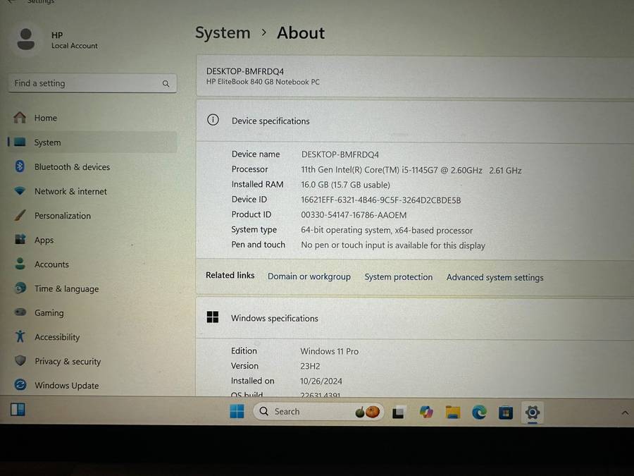 HP 840 G8 CORE I5  11TH GEN 16GB RAM 256GB SSD LTE FHD DISPLAY HP WARRANTY INTEL IRIS XE GRAPHICS