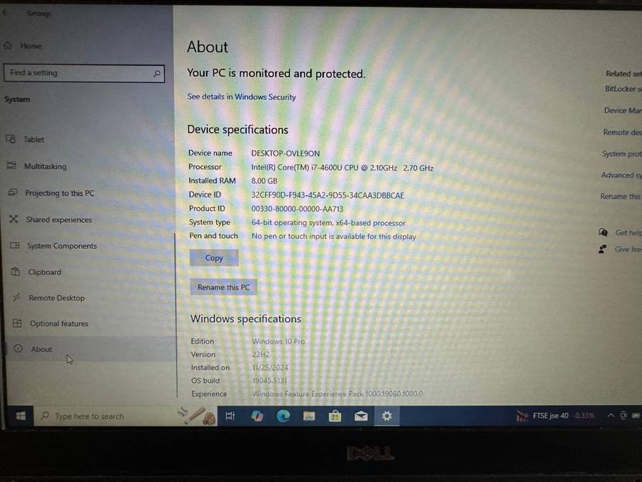 DELL  LATITUDE E7240 core i7 8GB RAM 256GBSSD