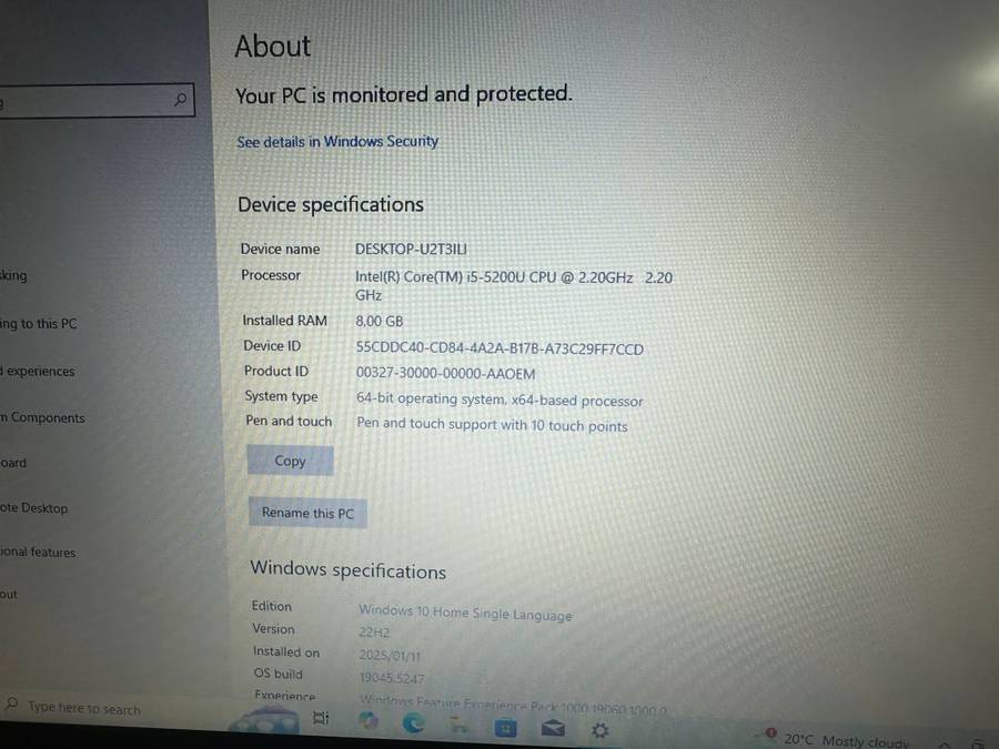 HP Pavilion 360 - 13-a202ne Touch screen core i5 8gb Ram 1tb hdd