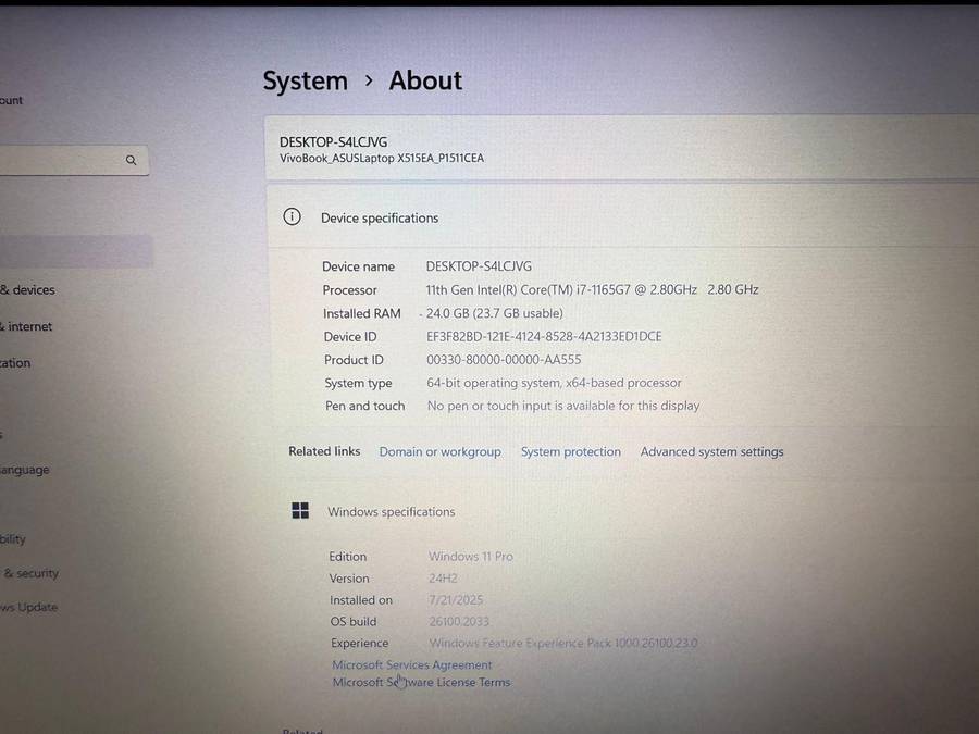 Asus X515ea-P1511cea 15 11th gen  24gb  ram 512gbssd