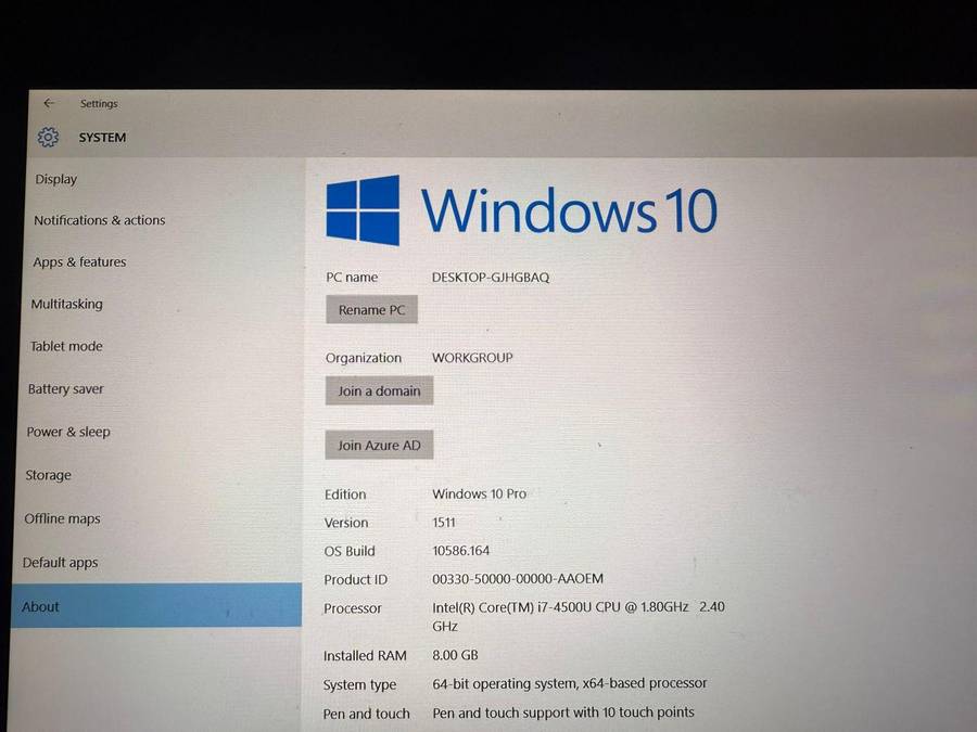 Lenovo IdeaPad Yoga I7 4th gen 8gb ram 256gb ssd