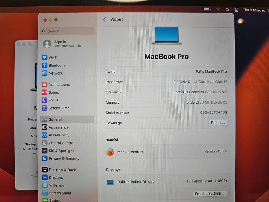 Macbook pro 2017 touch bar Core i7 16gb ram 512gb ssd new batt