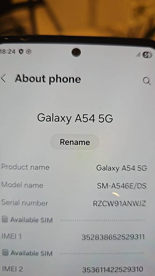 Samsung A54 5G Dual Sim  8gb ram 256G memory