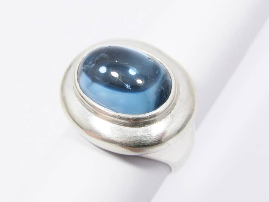 A Stunning Blue Stone Ring in Sterling Silver
