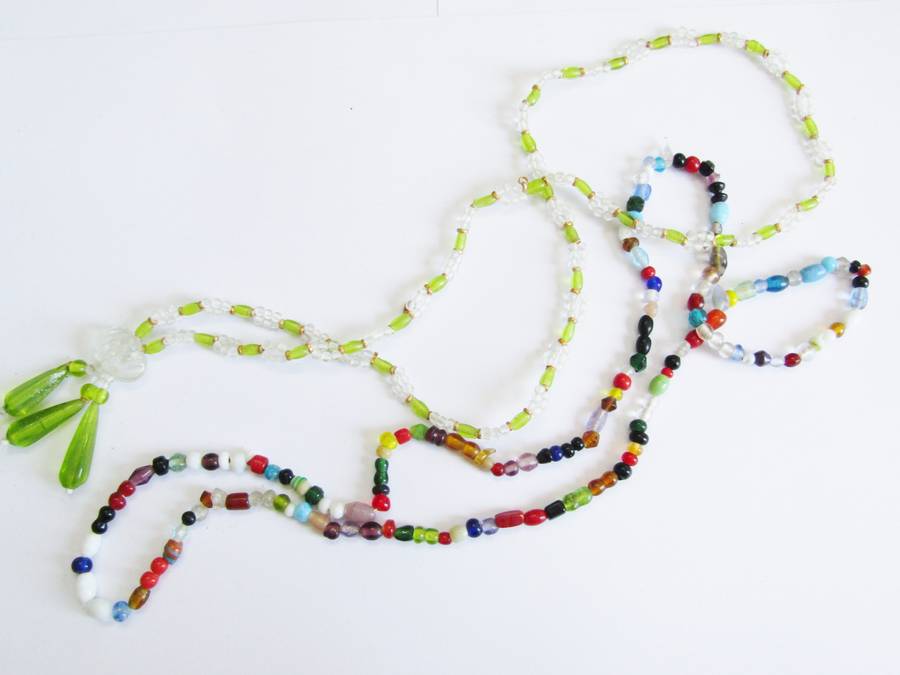 Set of Two Vintage Czech Bohemian Art Glass Necklace