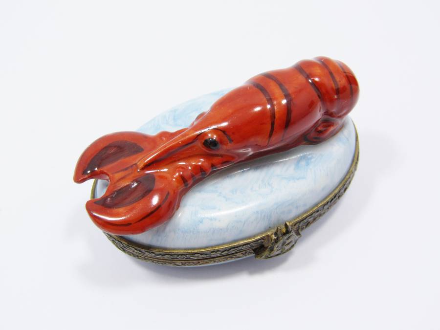 Limoges (France) Hand-Painted "Lobster" Trinket Box