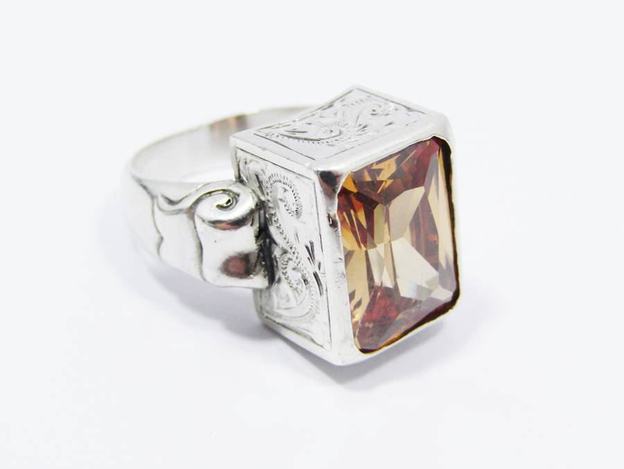 Beautiful! Susan Roos Sterling Silver & Orange CZ Ring