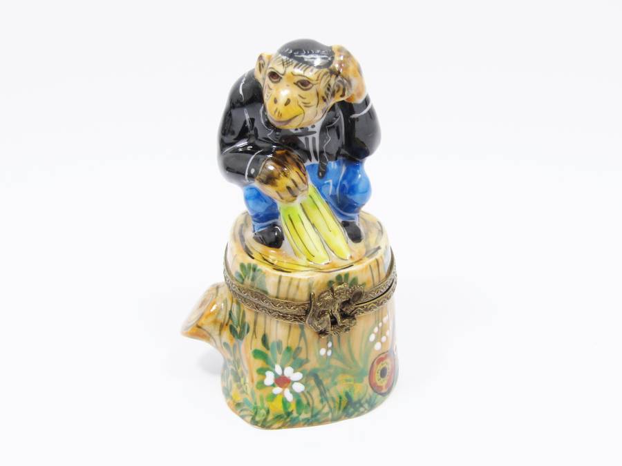 Limoges (France) Hand-Painted "Monkey" Trinket Box