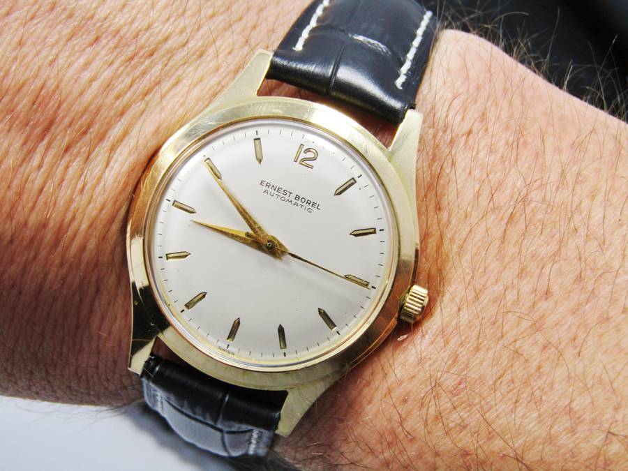 Exquisite! Vintage Ernest Borel (Swiss) 18K Gold Automatic Watch