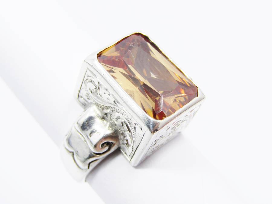 Beautiful! Susan Roos Sterling Silver & Orange CZ Ring