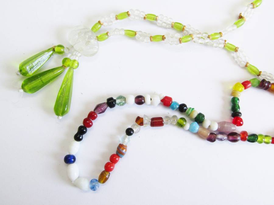Set of Two Vintage Czech Bohemian Art Glass Necklace