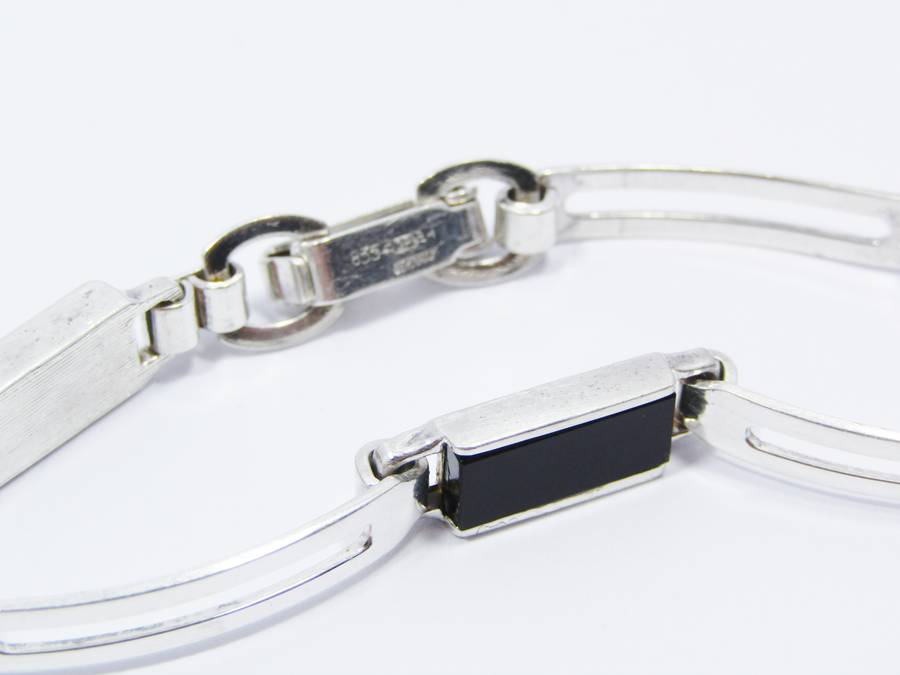 Modernist Silver & Onyx Bracelet by Friedrich Speidel