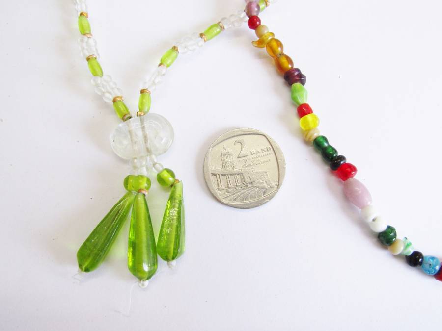 Set of Two Vintage Czech Bohemian Art Glass Necklace
