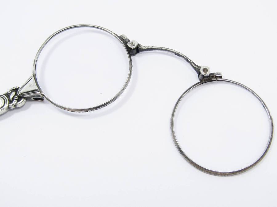 Lovely Antique Silver Lorgnette Glasses