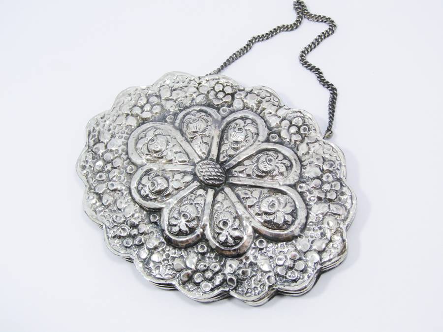 Vintage Turkish Silver-Framed Wedding Mirror