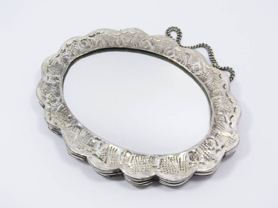 Vintage Turkish Silver-Framed Wedding Mirror