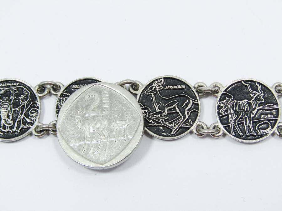 African-Animal Themed Silver-Tone Bracelet