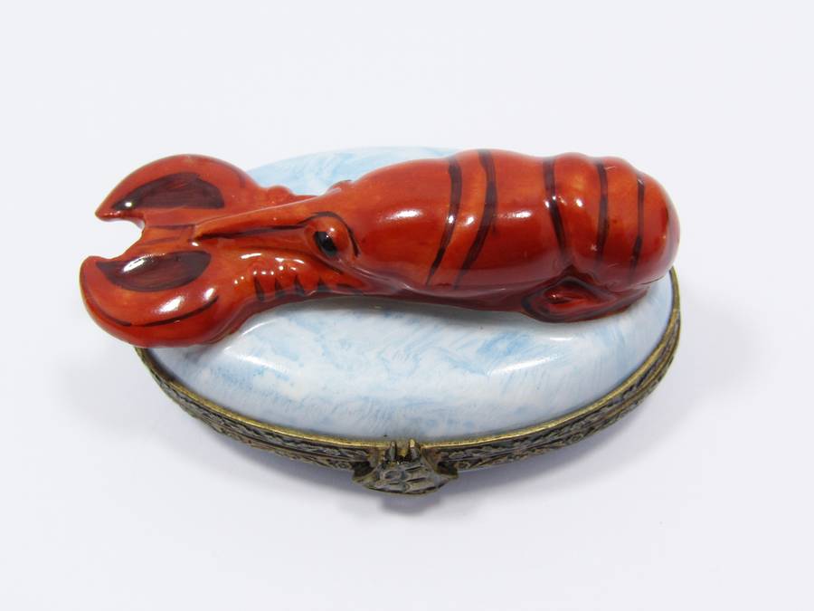 Limoges (France) Hand-Painted "Lobster" Trinket Box