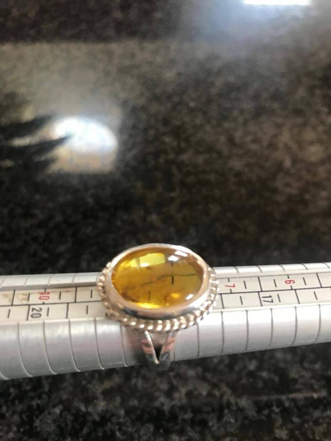 Baltic Amber Ring 925 Solid Silver Ring (Hand Crafted)