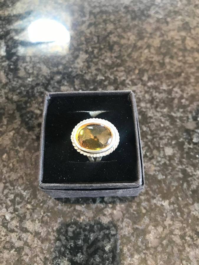 Baltic Amber Ring 925 Solid Silver Ring (Hand Crafted)