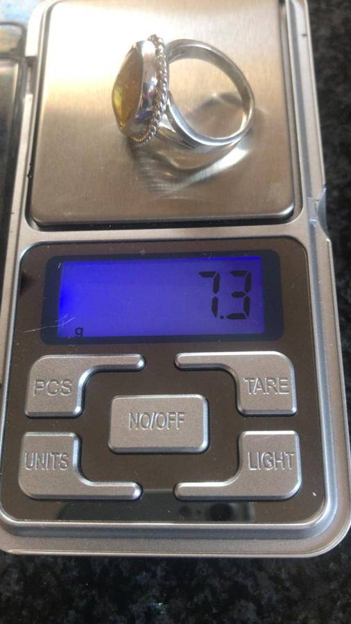 Baltic Amber Ring 925 Solid Silver Ring (Hand Crafted)