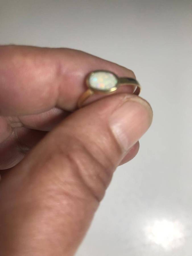 9ct Gold Coober Pedy Opal Ring 0.6ct | 1.3g | Australian Natural Gemstone