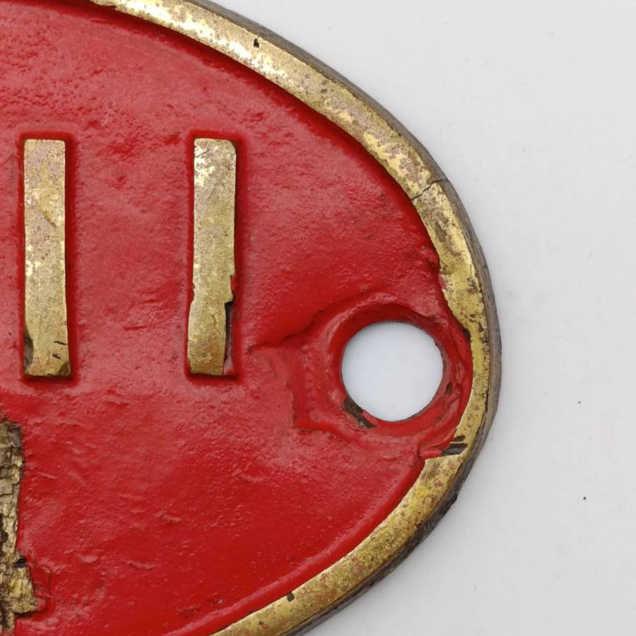 SA Railways Class 14 tender #1711 brass tender plate - This locomotive was used at Rustenburg