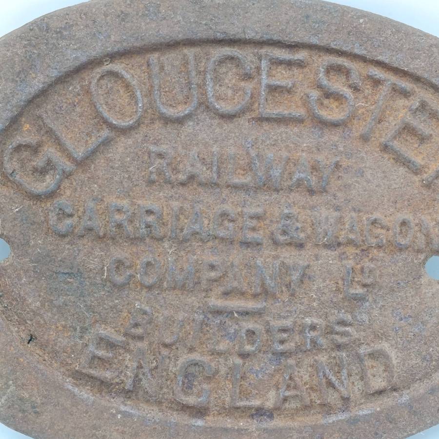 Antique Gloucester Railway Carriage and Wagon company builders plate