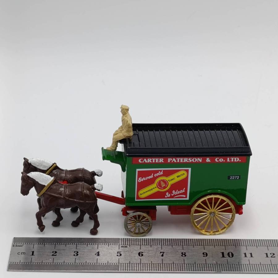 Lledo Carter Paterson and co. Schweppes Tonic horse drawn removal van die-cast model in box