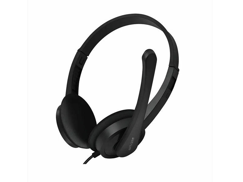 Astrum HU640 Wired USB Headphones with Mic, On-Ear for Chat and Gaming (open box)